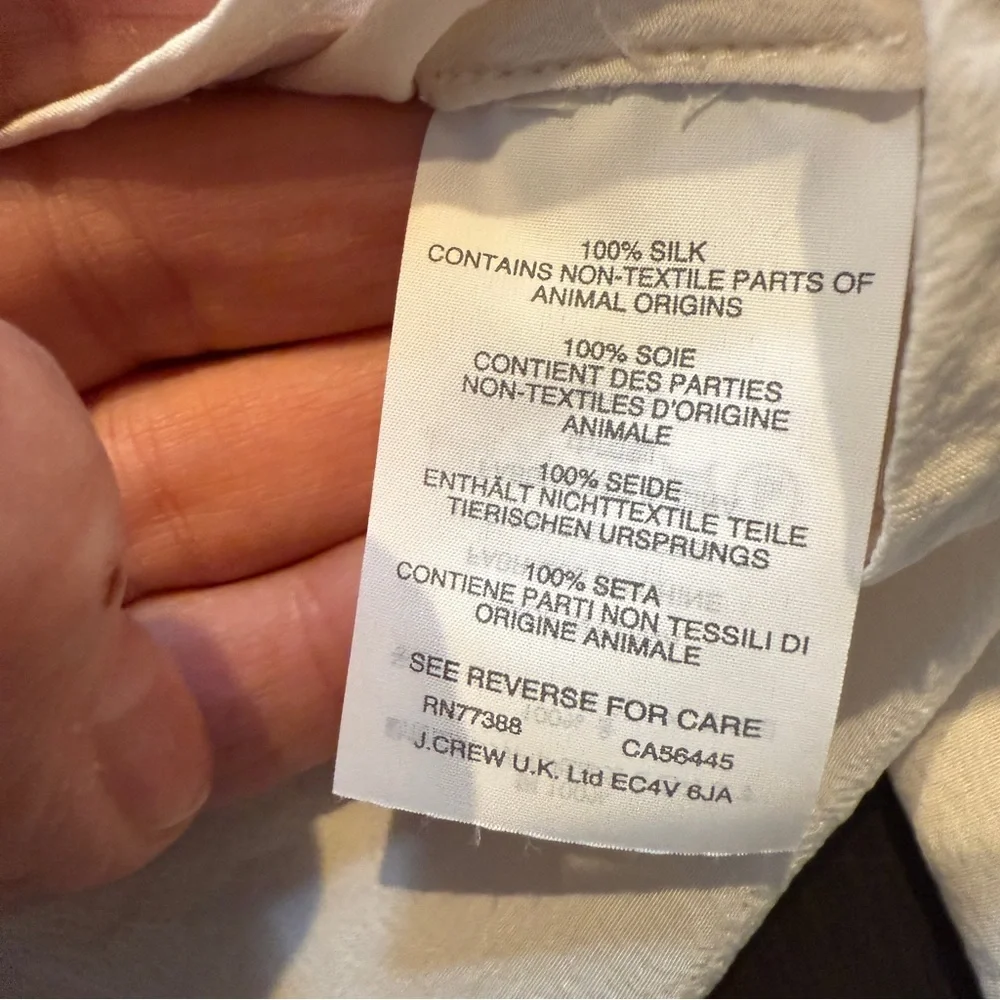 J. Crew Cream 100% silk V-Neck Blouse sz 10‎